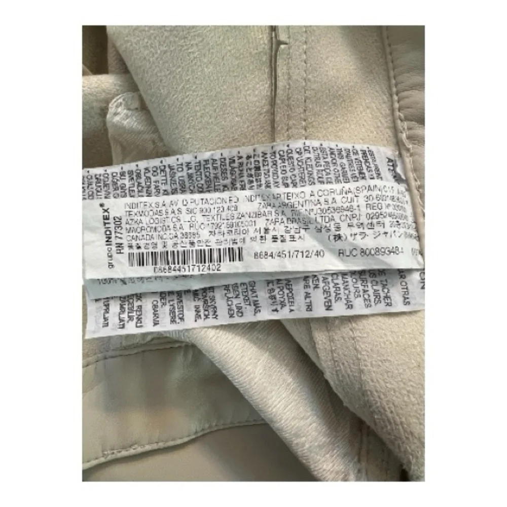 🤍✨ EUC ZARA Ecru High-Waisted Faux Leather Flared Pants | Sz 8 - Picture 7 of 8